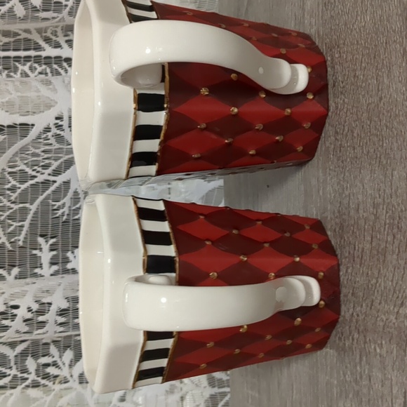 Whimsical Harlequin Matching Octagon Shaped Mug Set (2) - Picture 1 of 9